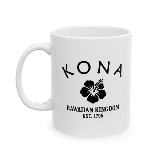 Kona Hawaii Vintage Retro Ceramic Mug - Black Logo
