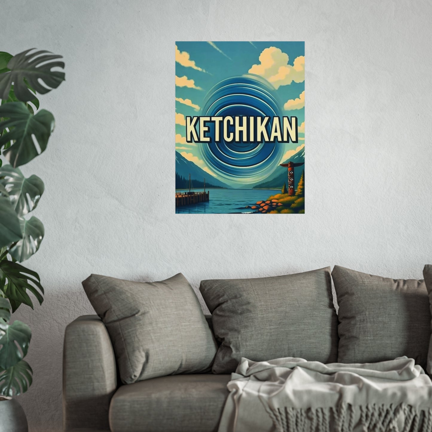 Ketchikan Alaska Vintage Retro Giclée Print Art Series Poster