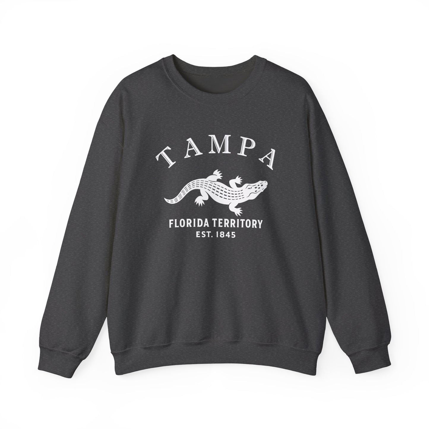 Tampa Florida Vintage Retro Unisex Heavy Crewneck Sweatshirt - White Logo