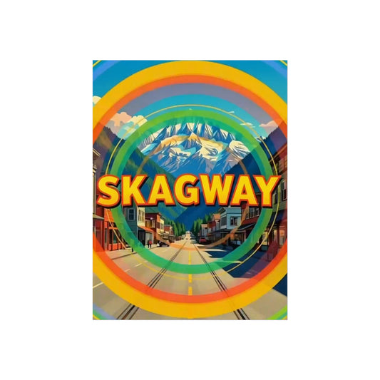 Skagway Alaska Vintage Style Giclée Print Art Series Poster, 24" x 32" (Vertical)