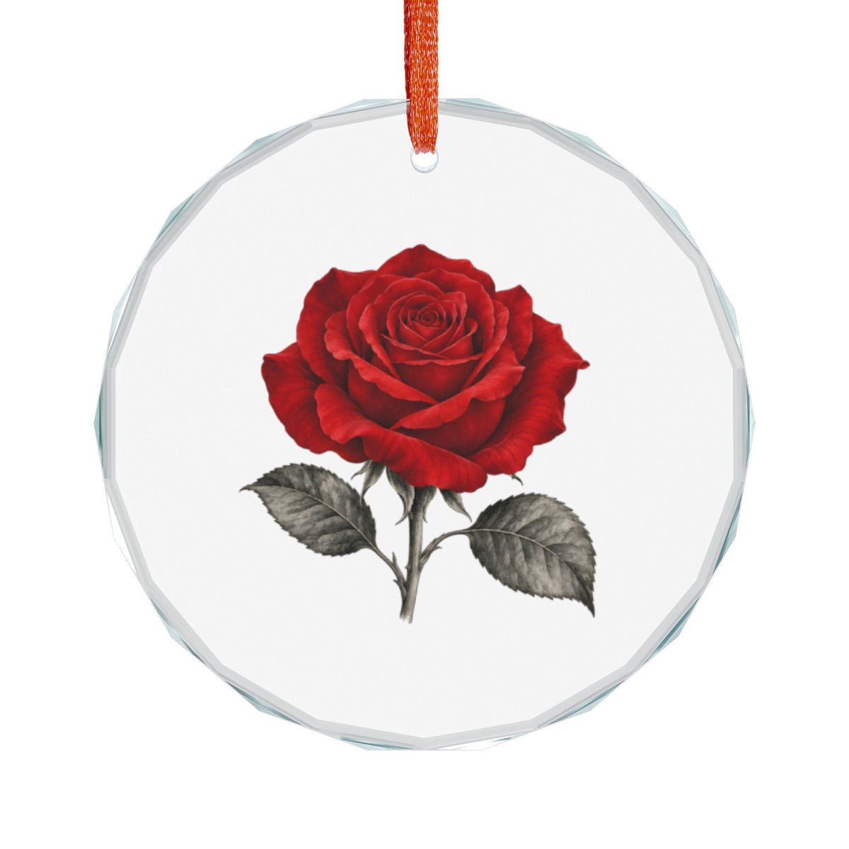 Tyler, Texas Holiday Ornament — The Bloom That Replaced the Orchards — angled view of the gem-cut crystal edge catching light