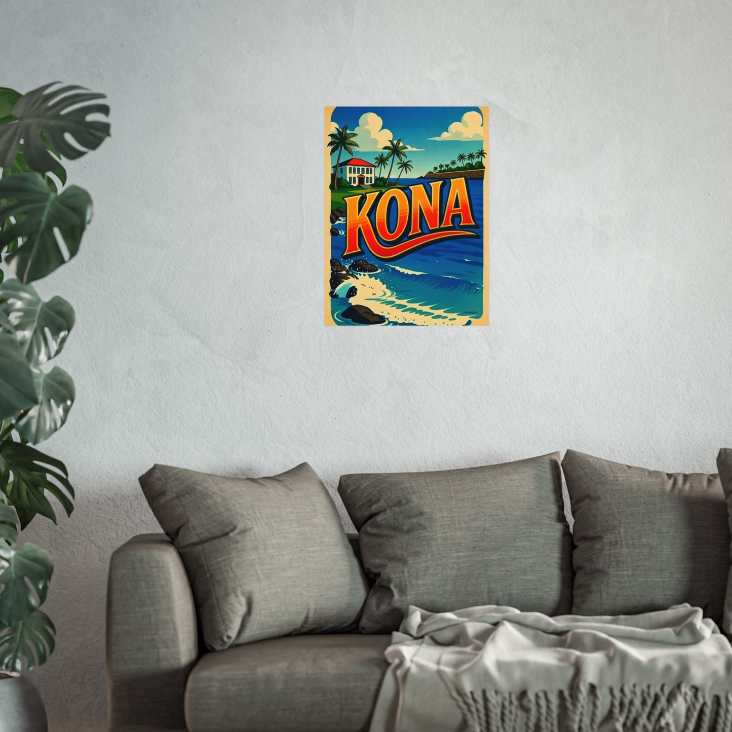 Kona Hawaii Vintage Retro Giclée Print Art Series Poster