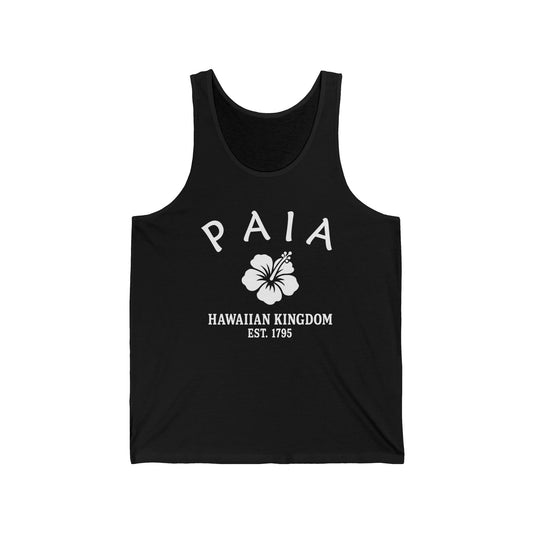 Paia Hawaii Unisex Cotton Jersey Tank Top - White Logo