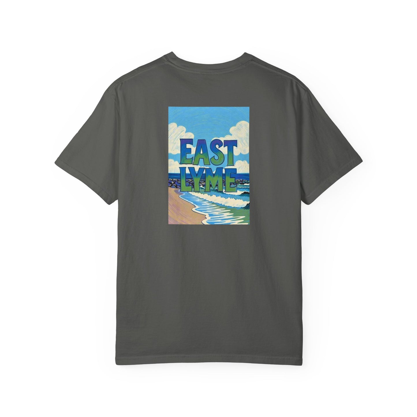 East Lyme Connecticut Vintage Retro Back Printed Art Series Cotton Tee - Black Logo