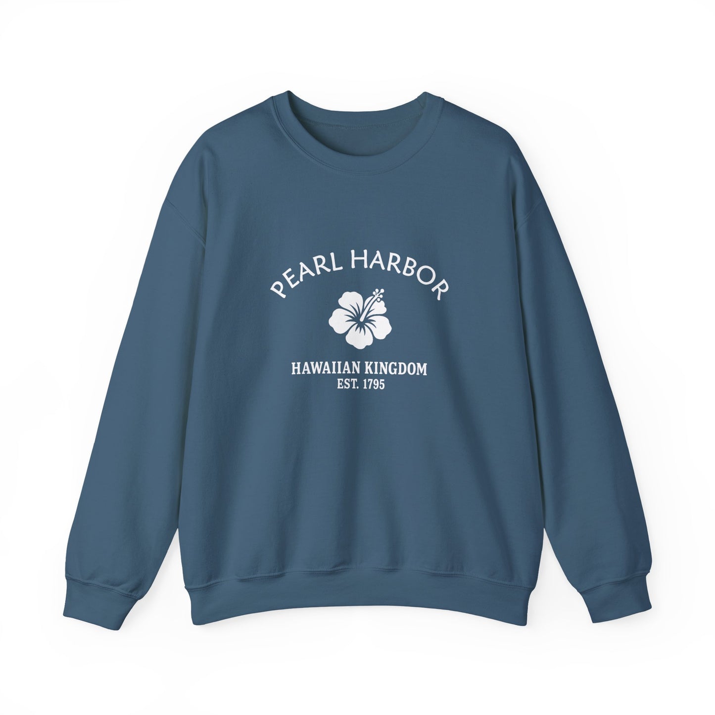 Pearl Harbor Hawaii Vintage Retro Unisex Heavy Crewneck Sweatshirt - White Logo