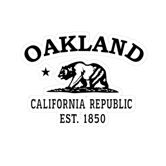 Oakland California Vintage Retro Vinyl Sticker - Black Logo