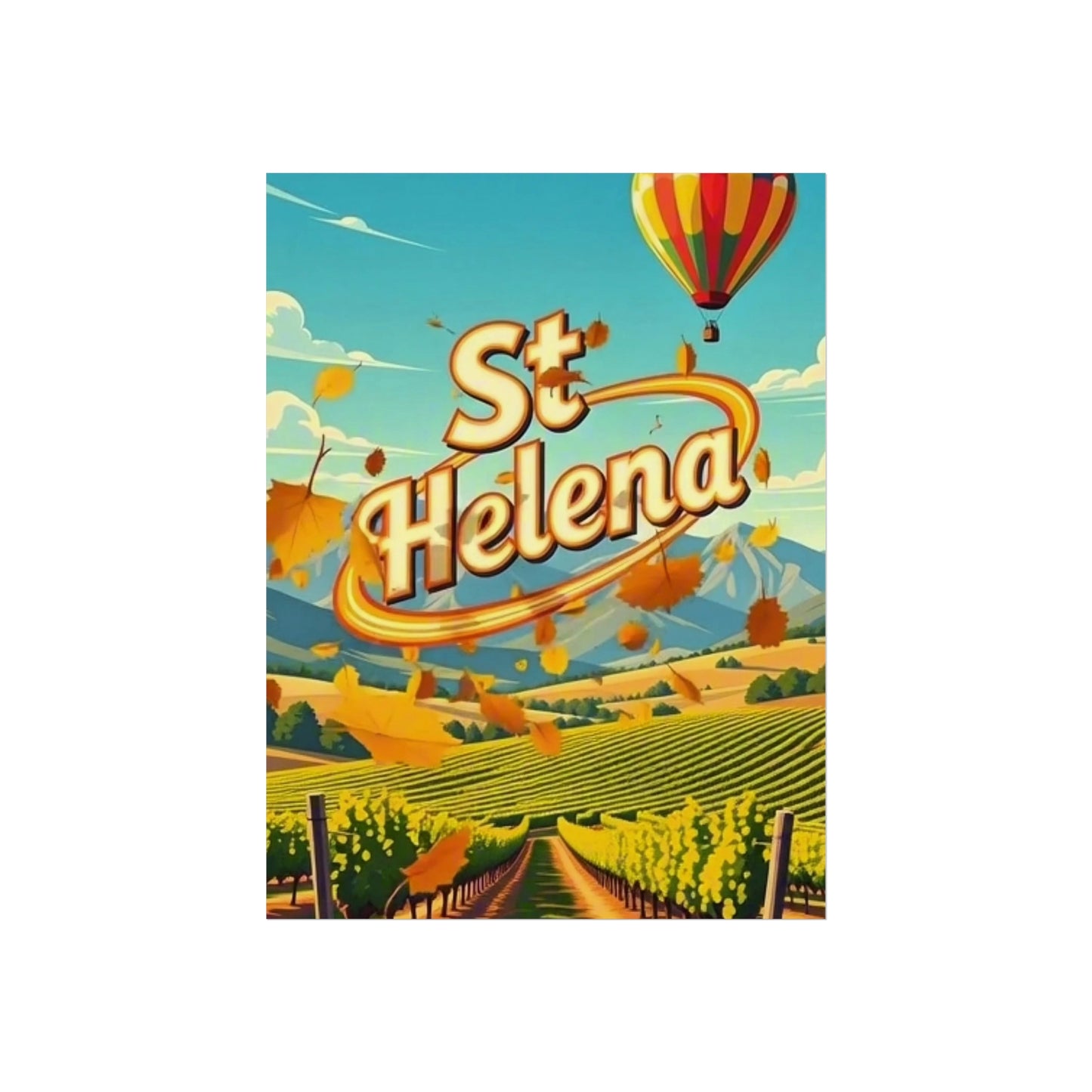 St Helena California Vintage Retro Giclée Print Art Series Poster