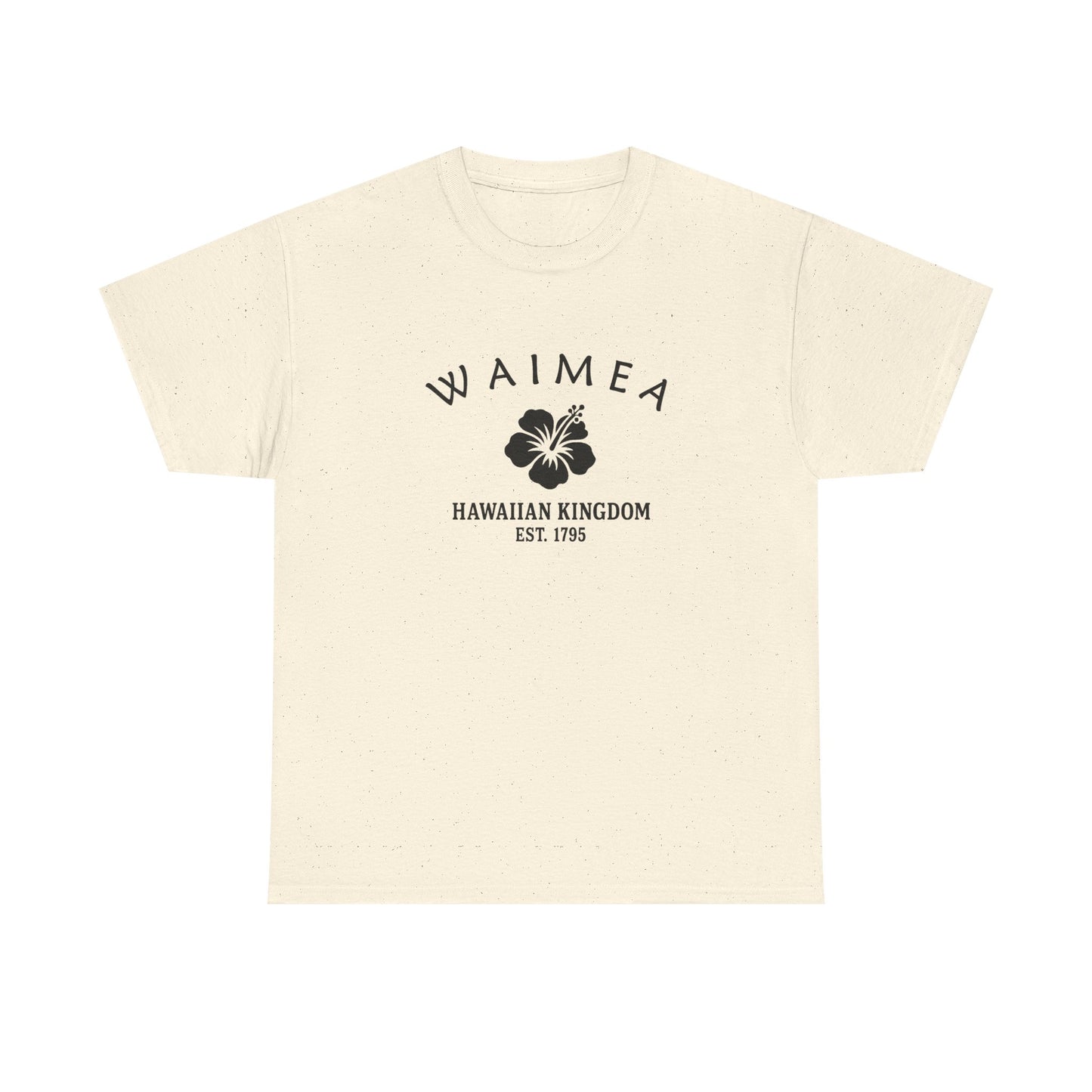 Waimea Hawaii Vintage Retro Unisex Heavy Cotton Tee - Black Logo