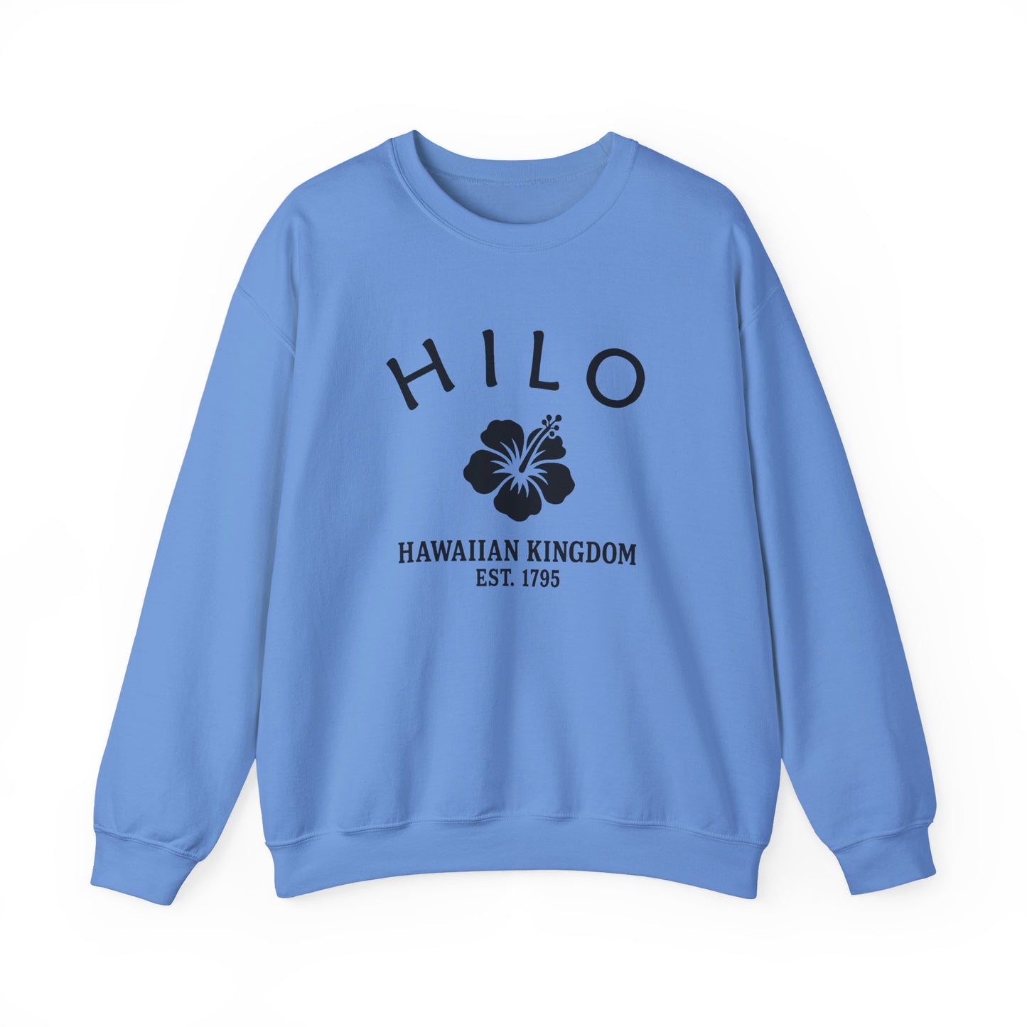 Hilo Hawaii Vintage Retro Unisex Heavy Crewneck Sweatshirt - Black Logo
