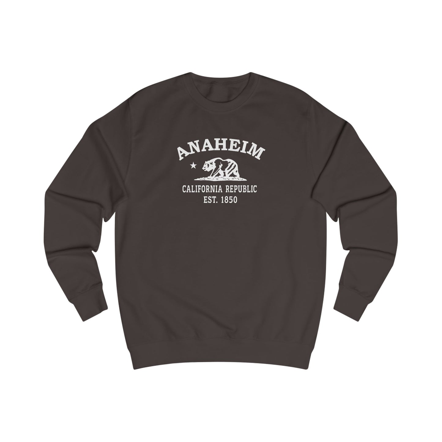 Anaheim California Vintage Retro Premium Crewneck Sweatshirt - White Logo - Bottle Green
