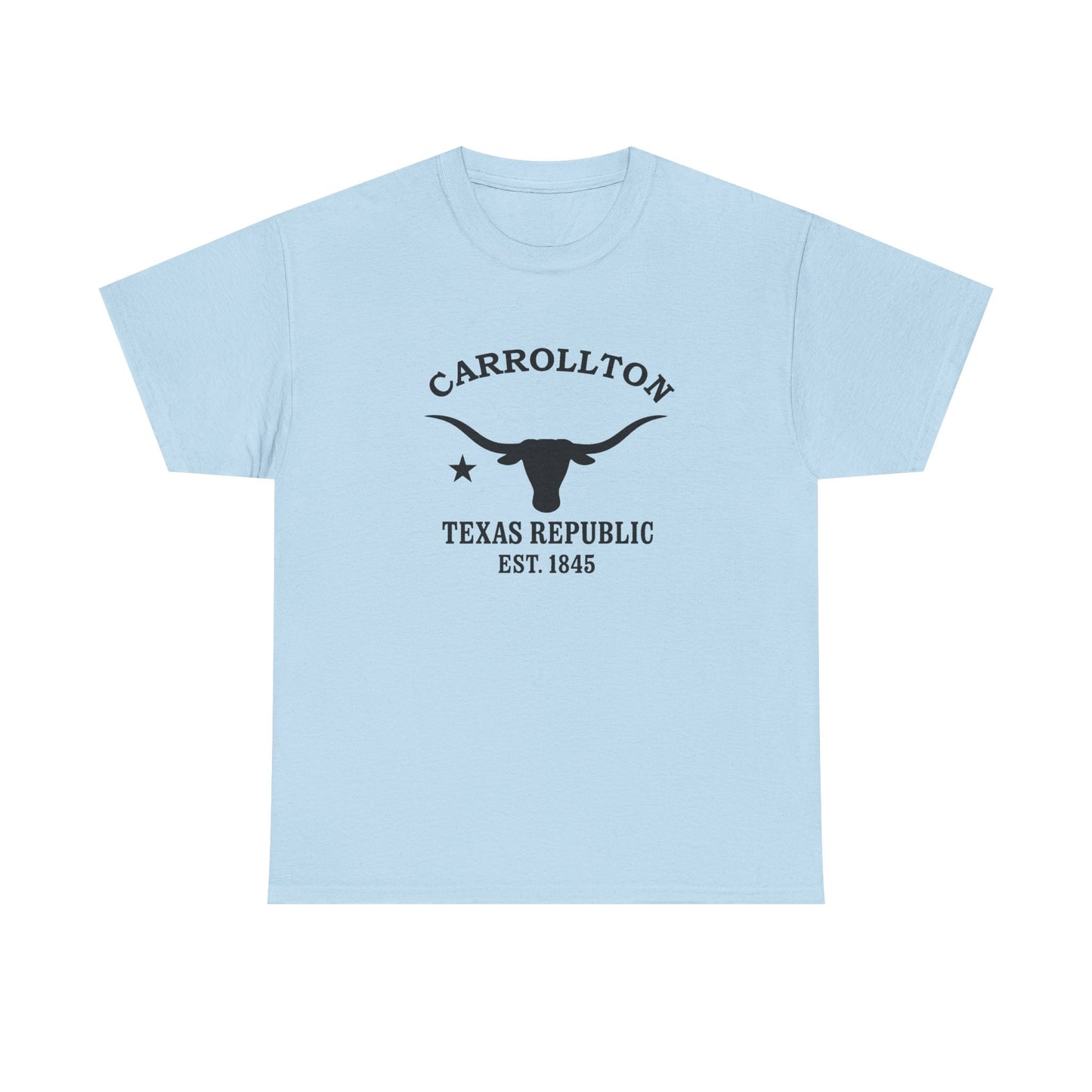 Carrollton Texas Vintage Retro Unisex Heavy Cotton Tee - Black Logo