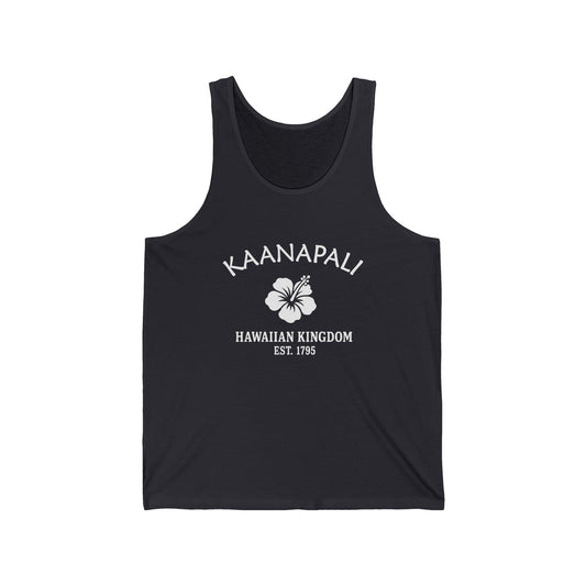 Kaanapali Hawaii Vintage Retro Unisex Cotton Jersey Tank Top - White Logo