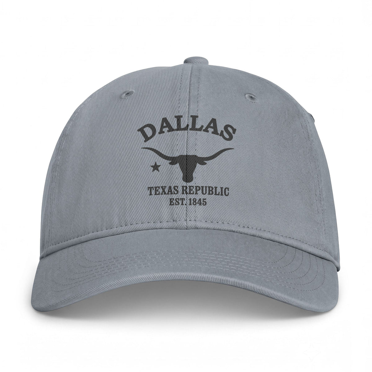 Dallas Texas Distressed Cotton Cap - Charcoal Print Logo