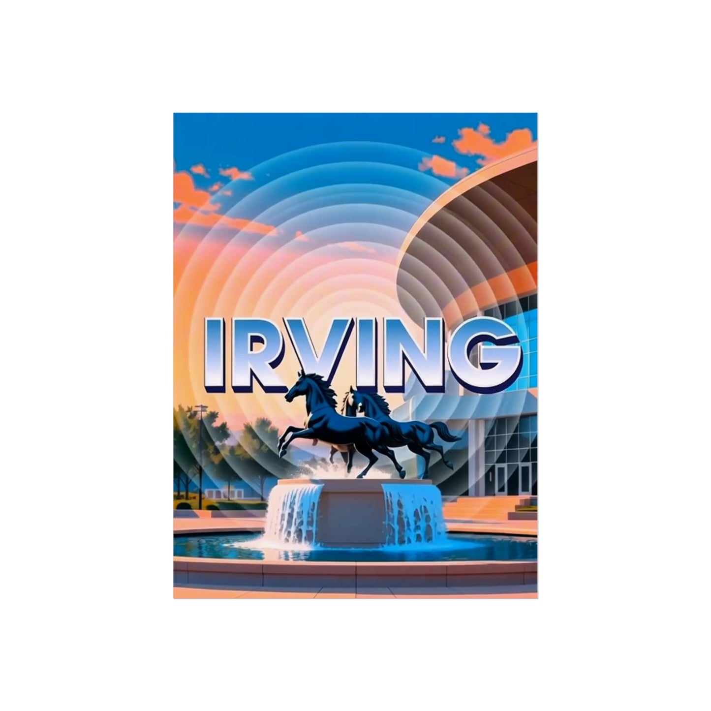 Irving Texas Vintage Retro Giclée Print Art Series Poster