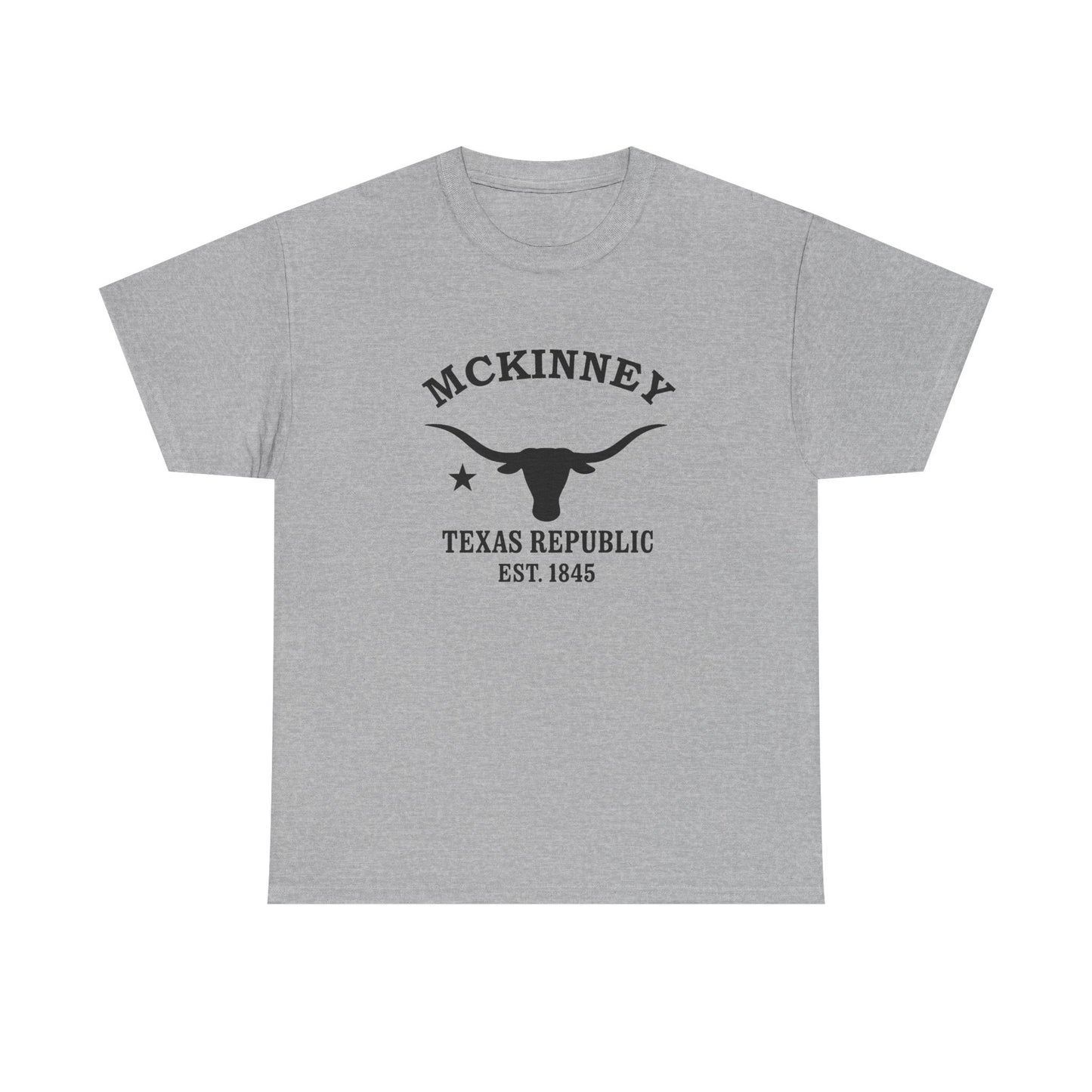 McKinney Texas Vintage Retro Unisex Heavy Cotton Tee - Black Logo