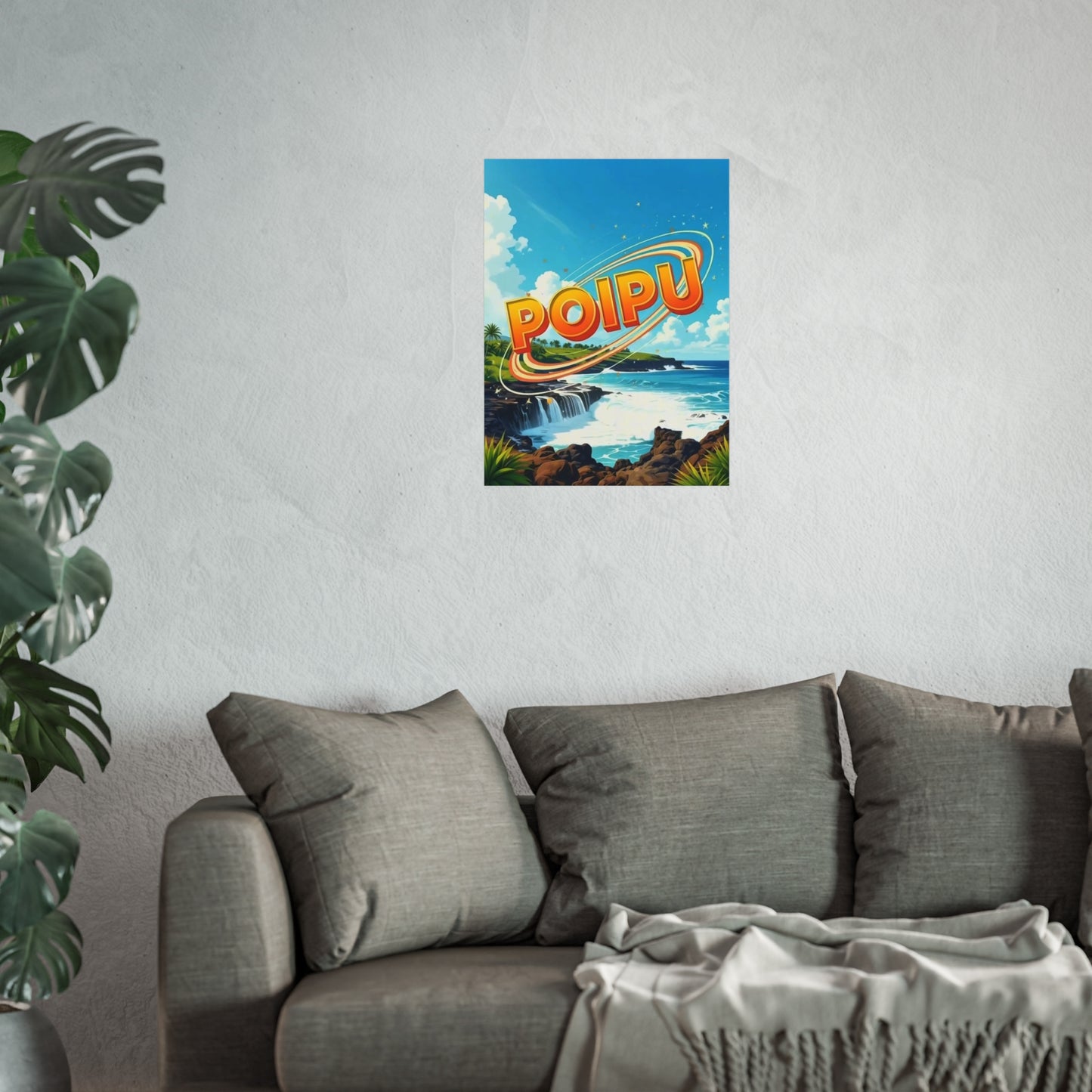 Poipu Hawaii Vintage Retro Giclée Print Art Series Poster