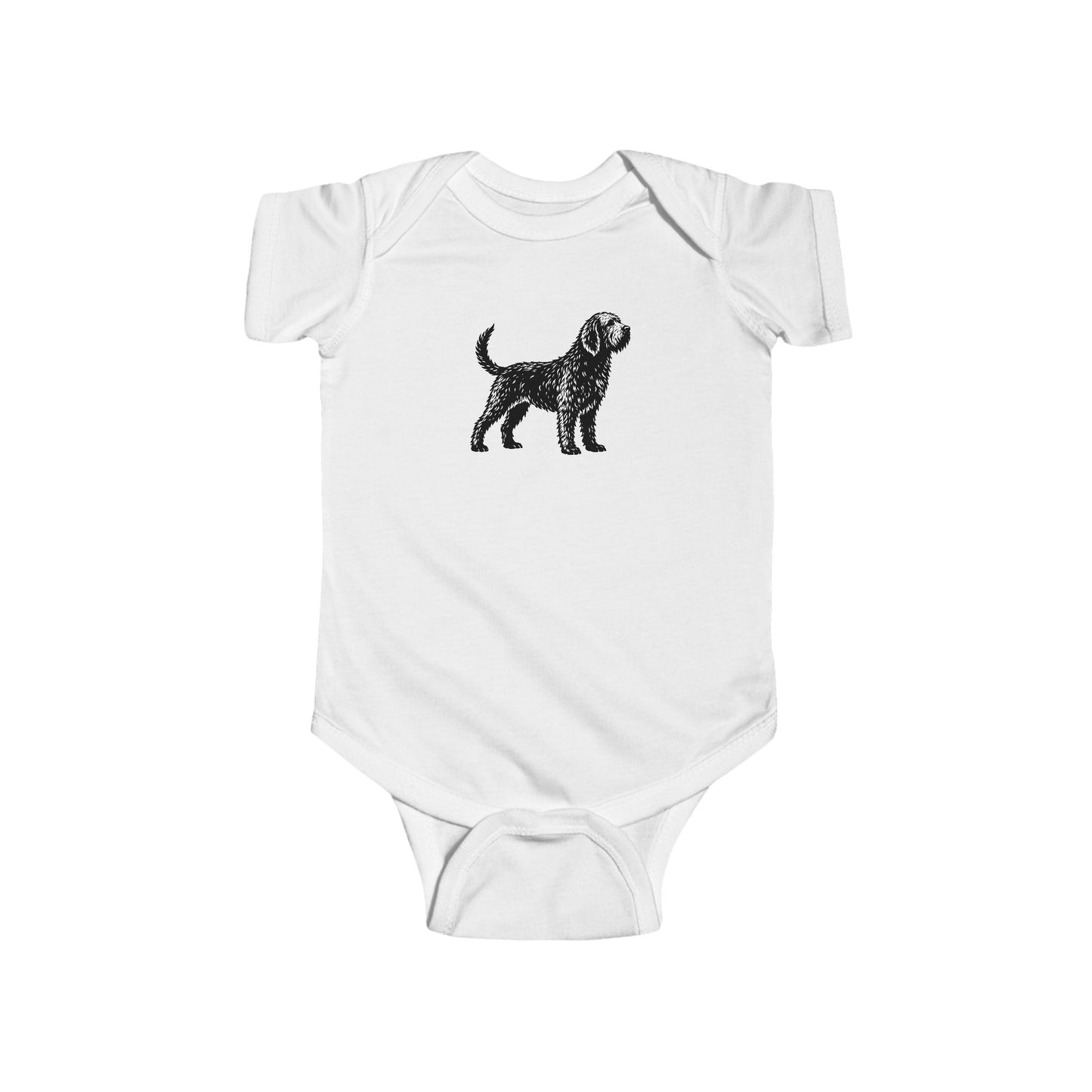 Otterhound Vintage Retro Cotton Jersey Baby Bodysuit - Standing