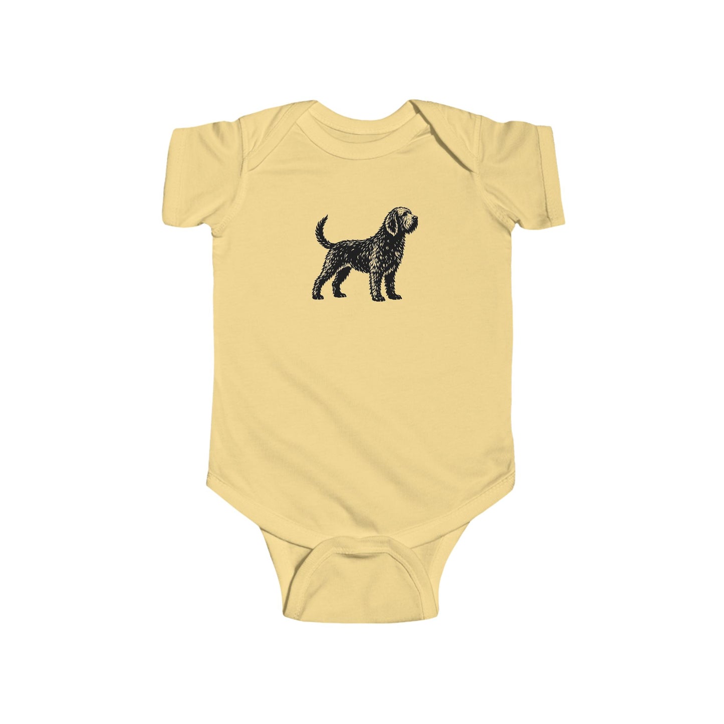 Otterhound Vintage Retro Cotton Jersey Baby Bodysuit - Standing