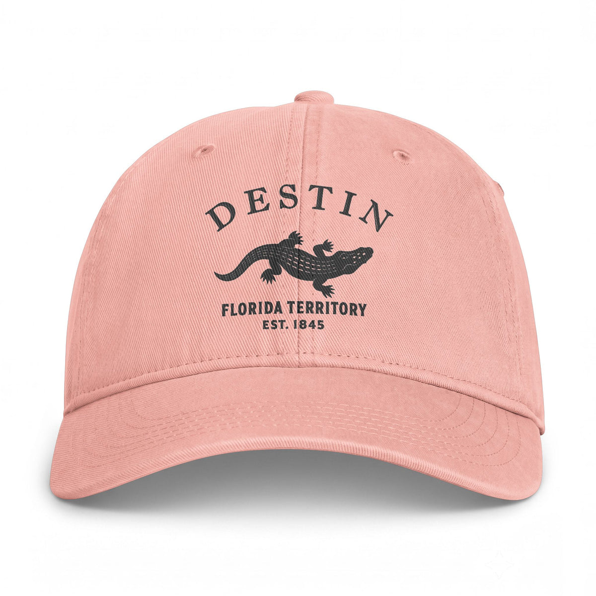 Destin Florida Distressed Cotton Cap - Charcoal Print Logo