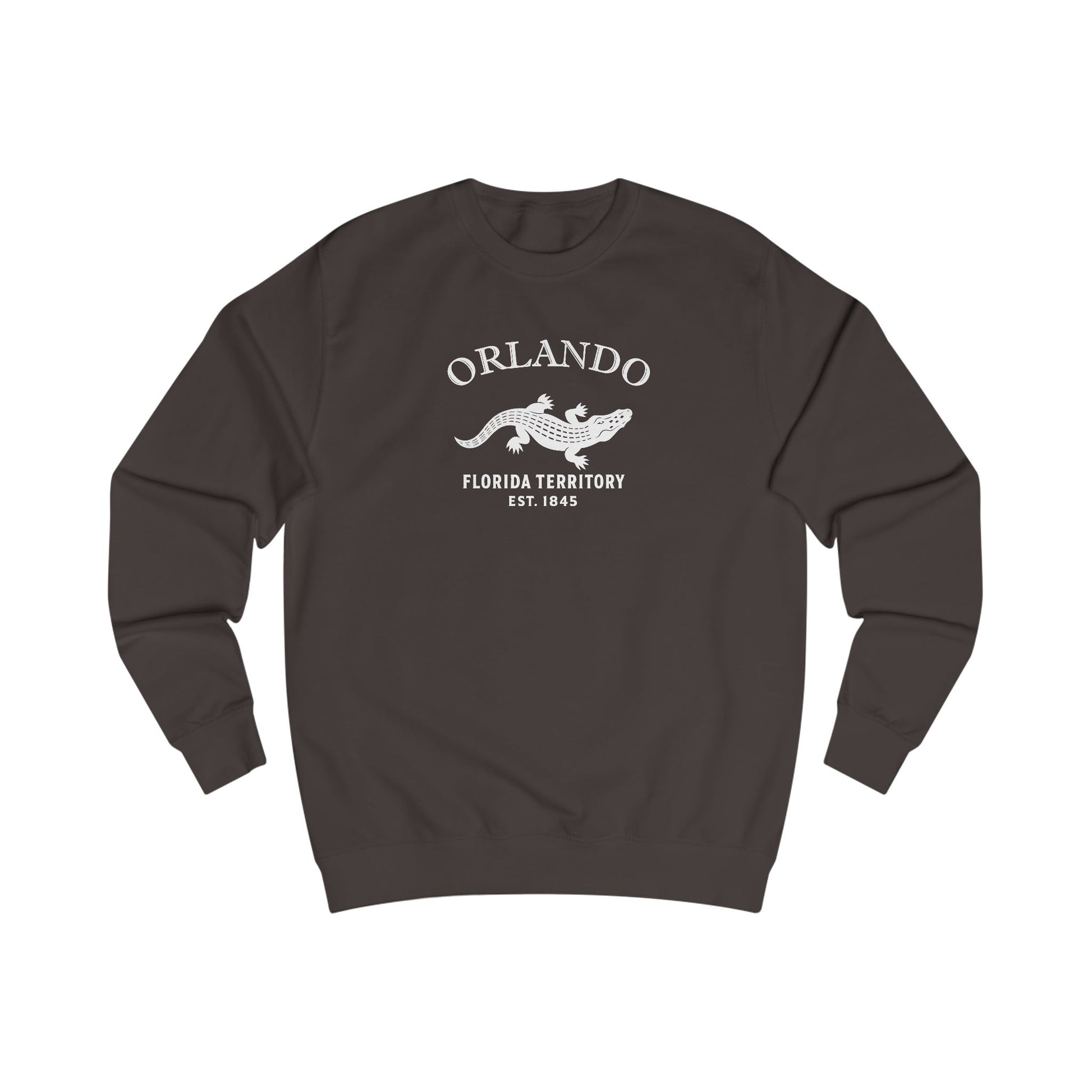 Orlando Florida Vintage Retro Premium Crewneck Sweatshirt - White Logo - Bottle Green