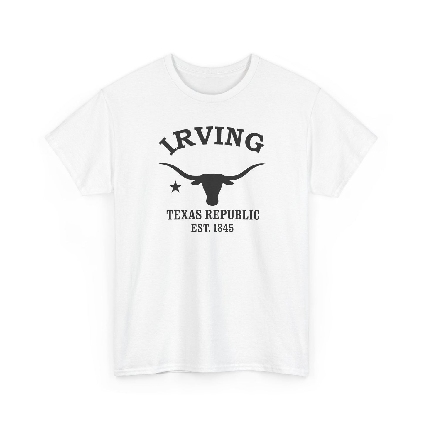 Irving Texas Vintage Retro Unisex Heavy Cotton Tee - Black Logo
