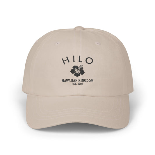Hilo Hawaii Vintage Retro Embroidered Cotton Cap - Black Logo