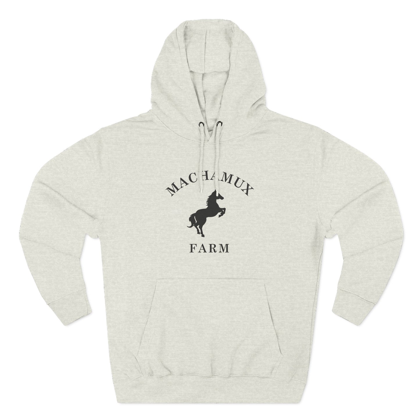 Machamux Farm Vintage Retro Unisex Heavy Cotton Hoodie - Black Logo