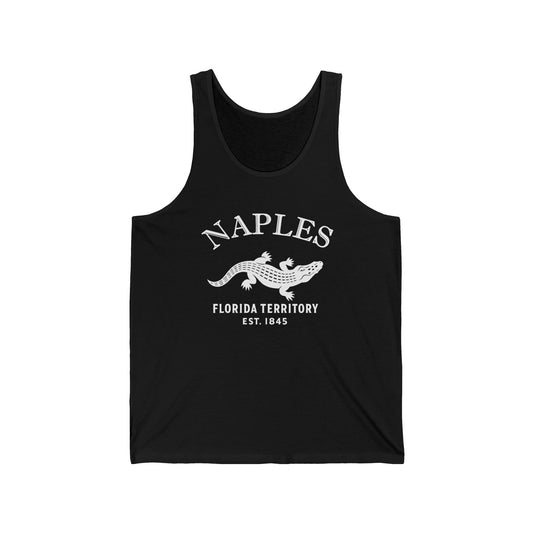 Naples Florida Unisex Cotton Jersey Tank Top - White Logo