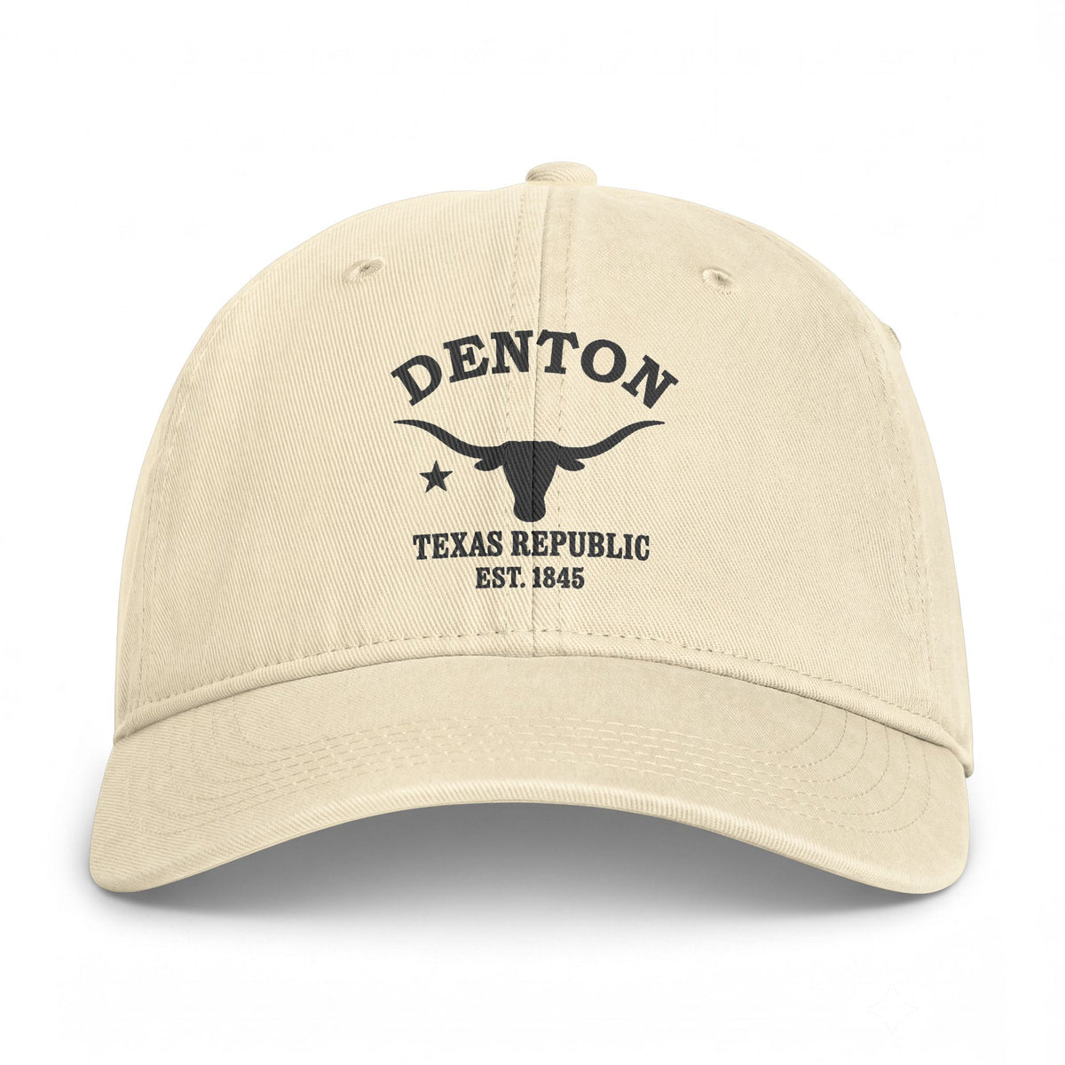 Denton Texas Distressed Cotton Cap - Charcoal Print Logo
