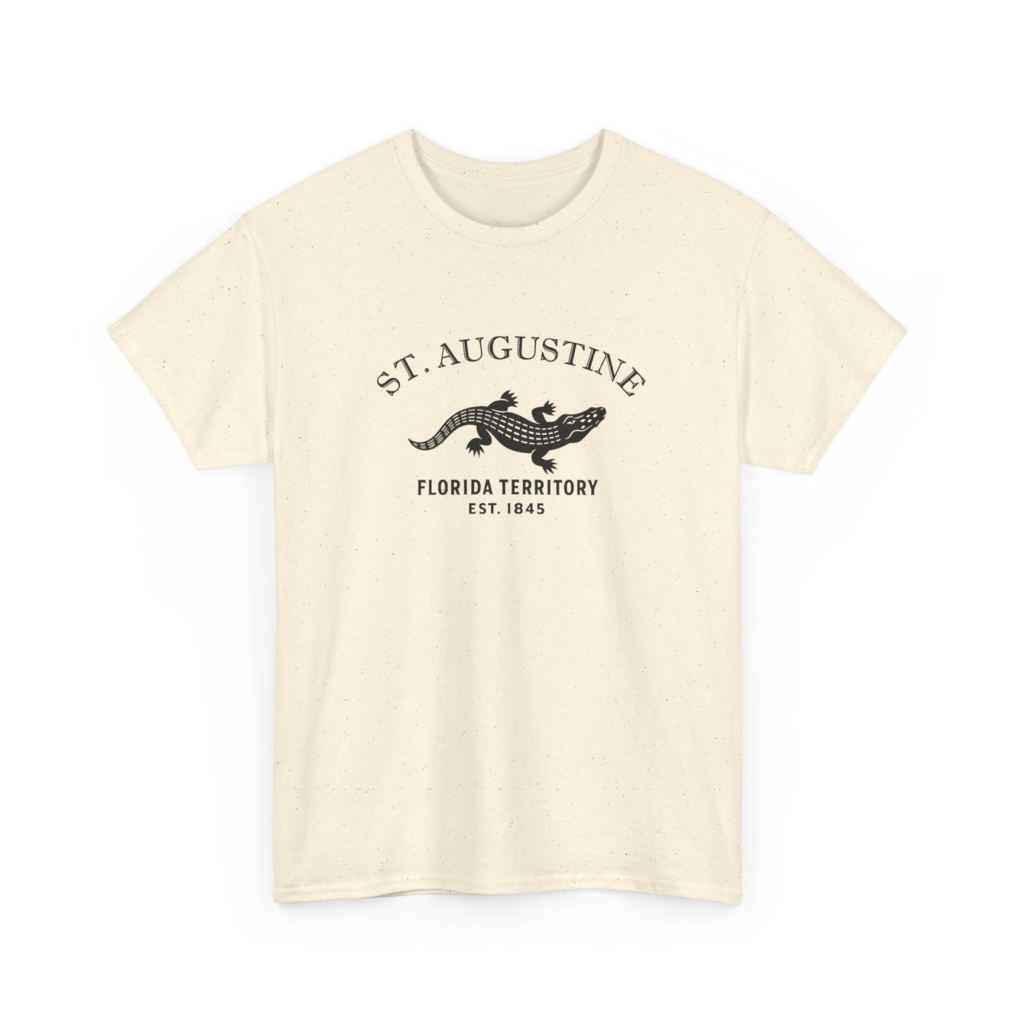 St Augustine Florida Vintage Retro Unisex Heavy Cotton Tee - Black Logo