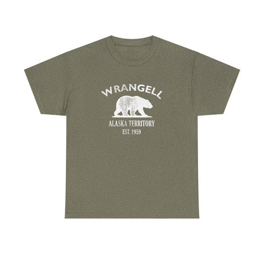 Wrangell Alaska Vintage Retro Unisex Heavy Cotton Tee - White Logo