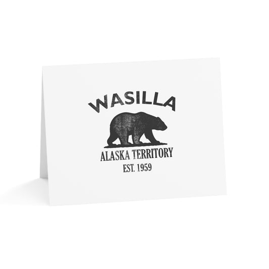 Wasilla Alaska Vintage Retro Thank You Card Set - Black Logo
