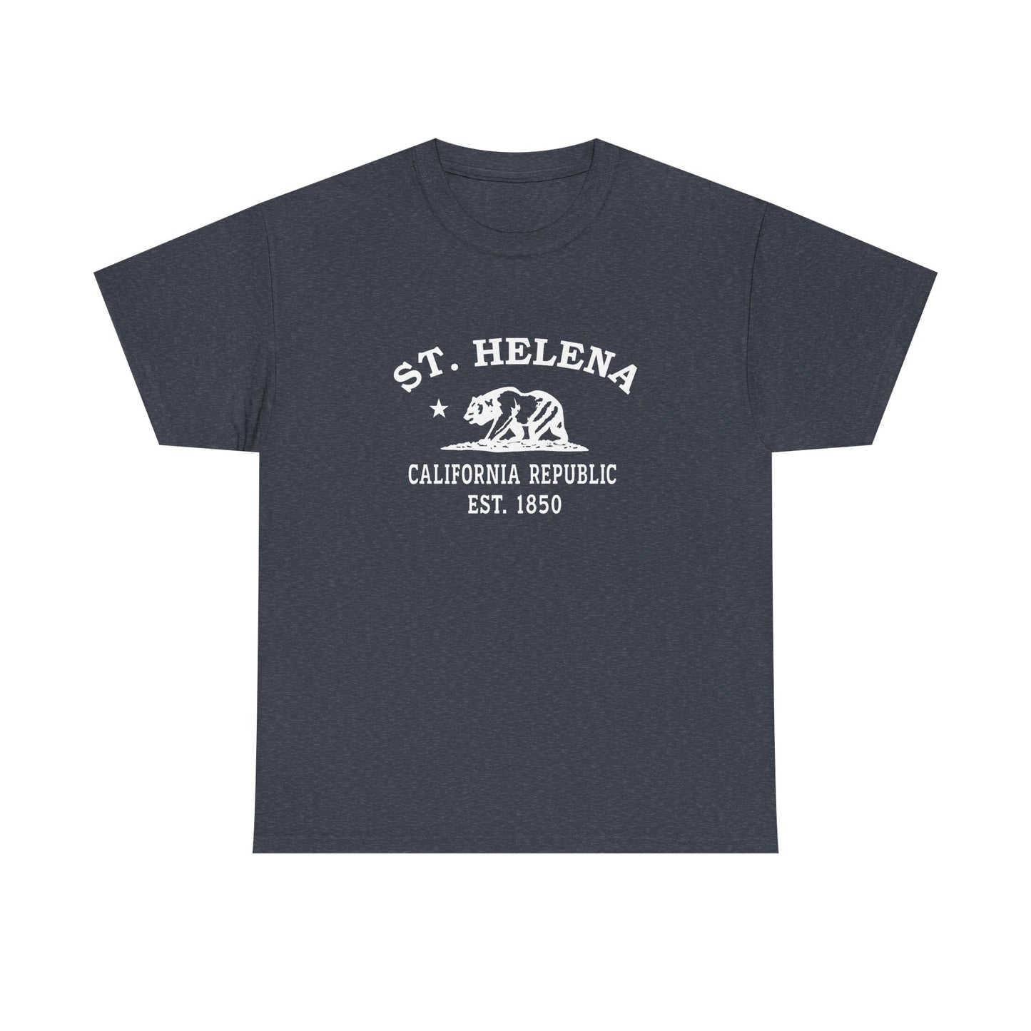 St Helena California Vintage Retro Unisex Heavy Cotton Tee - White Logo