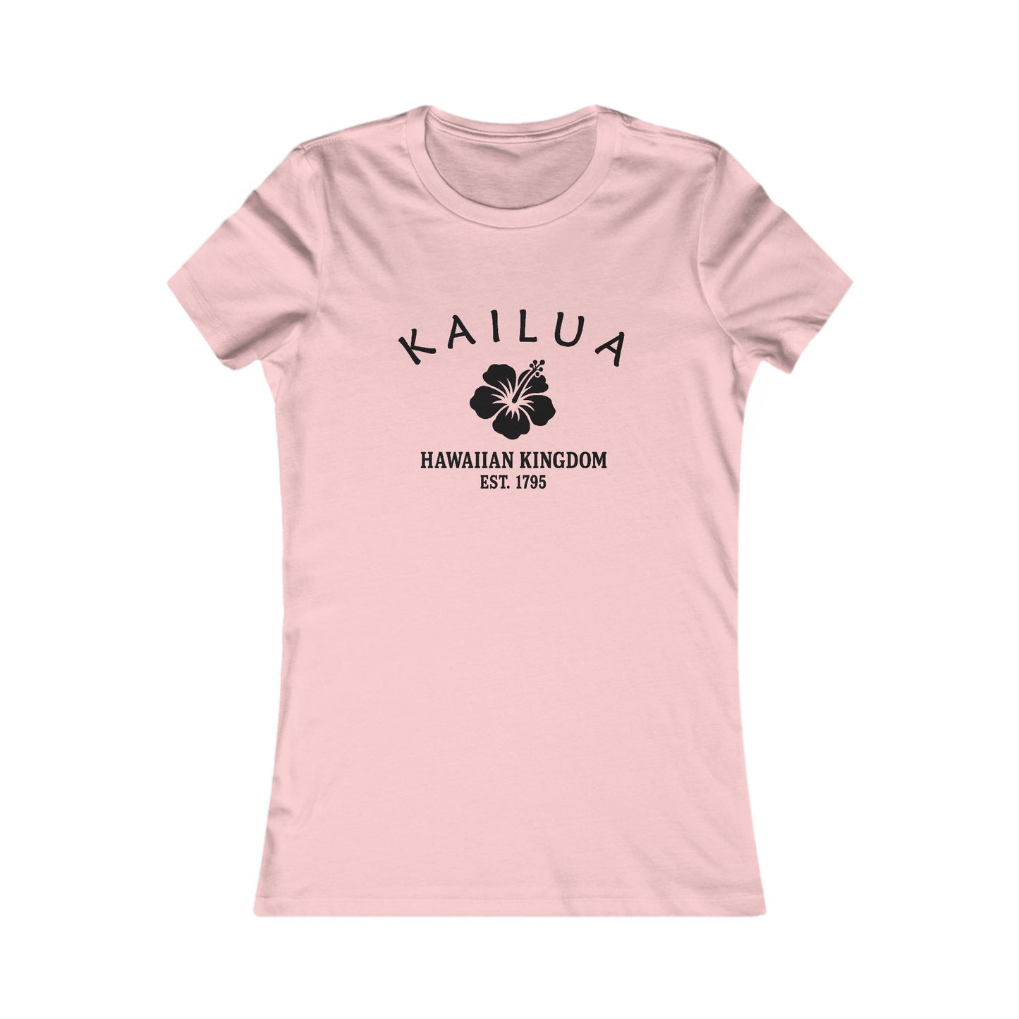 Kailua Hawaii Vintage Retro Womens Fitted Ringspun Cotton Tee - Black Logo