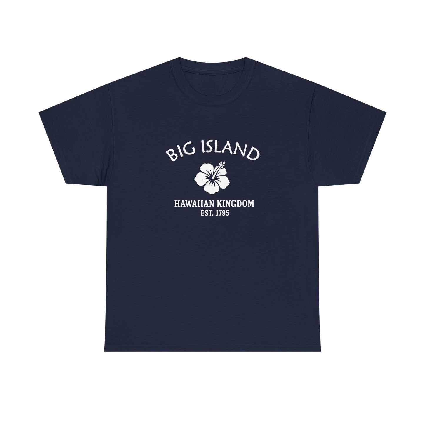Big Island Hawaii Vintage Retro Unisex Heavy Cotton Tee - White Logo