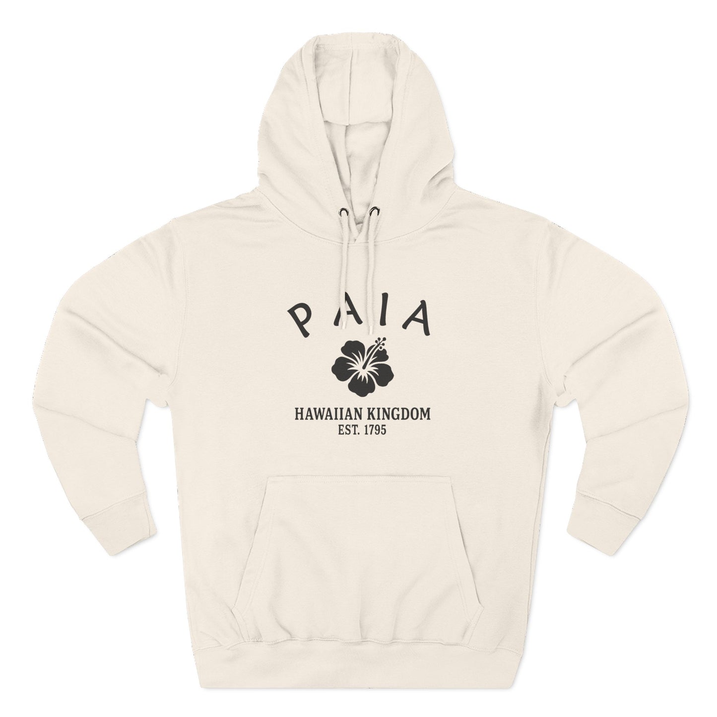 Paia Hawaii Vintage Retro Unisex Heavy Cotton Hoodie - Black Logo