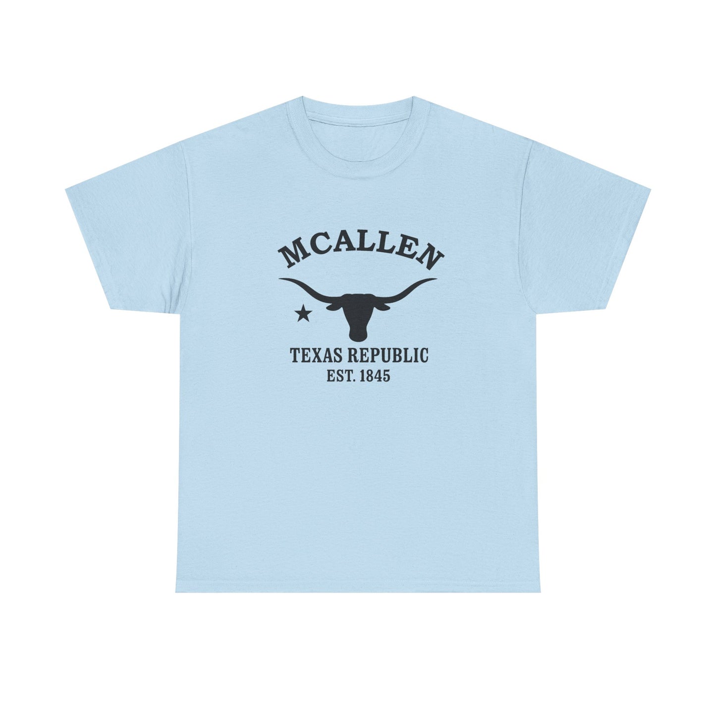 McAllen Texas Vintage Retro Unisex Heavy Cotton Tee - Black Logo