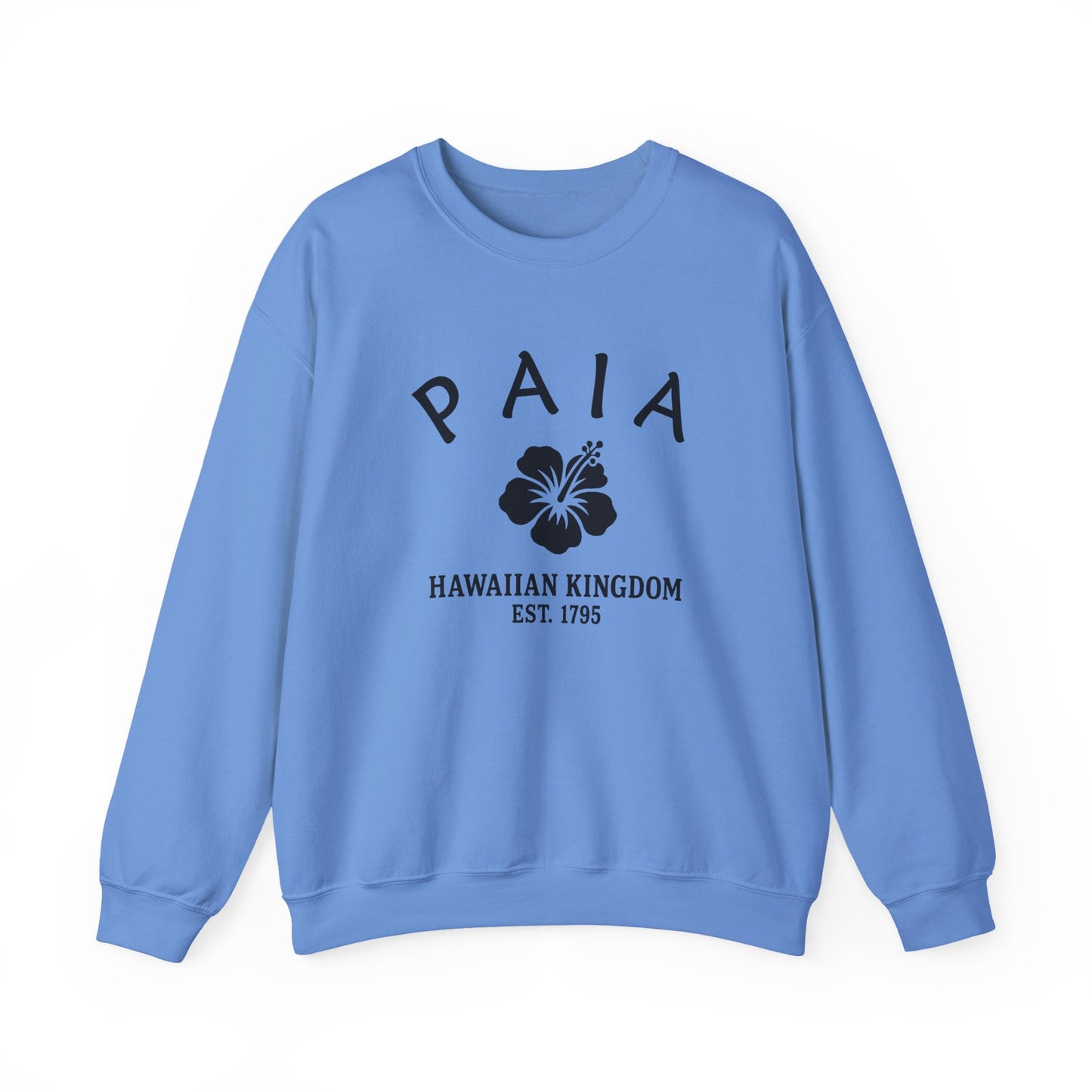 Paia Hawaii Vintage Retro Unisex Heavy Crewneck Sweatshirt - Black Logo