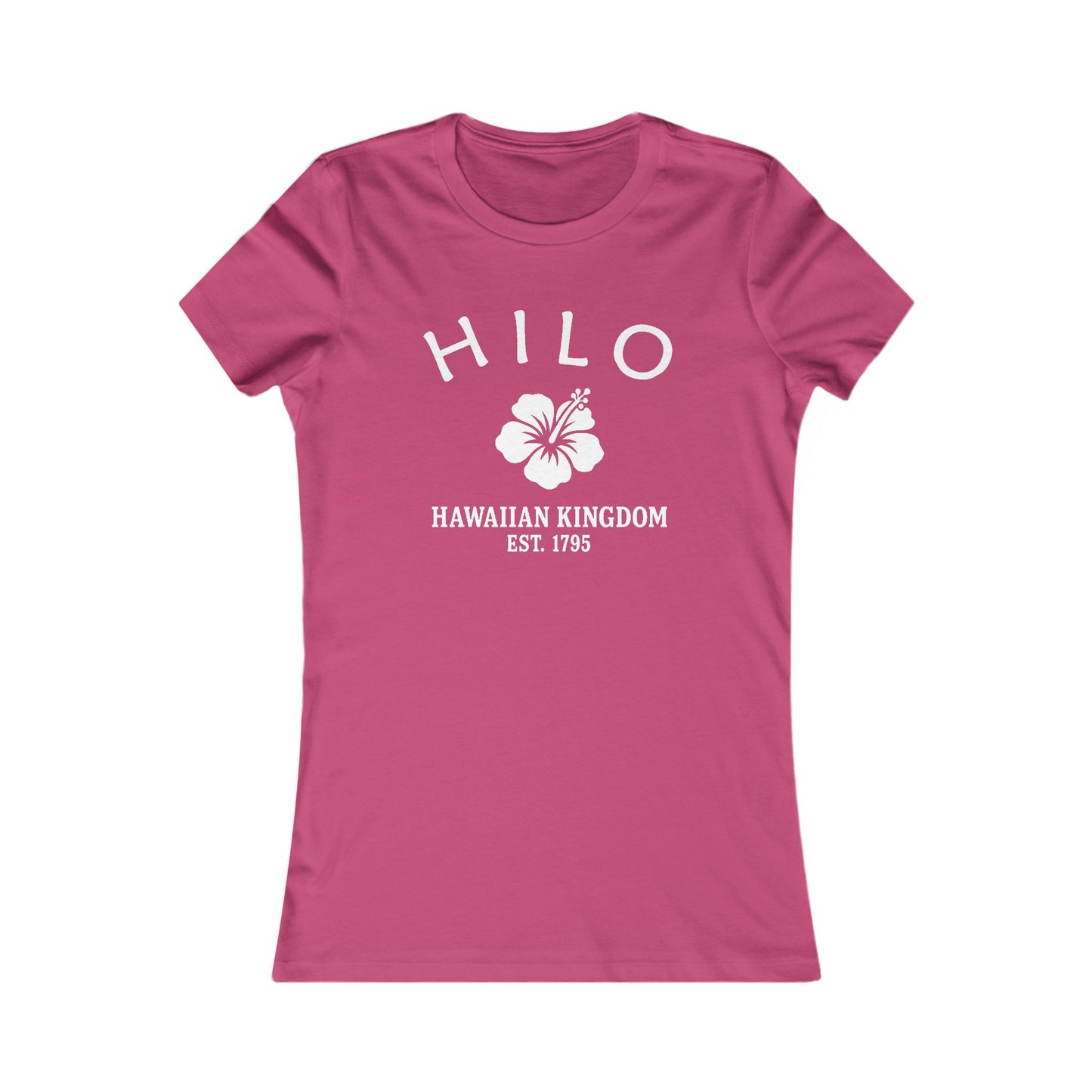 Hilo Hawaii Vintage Retro Womens Fitted Ringspun Cotton Tee - White Logo