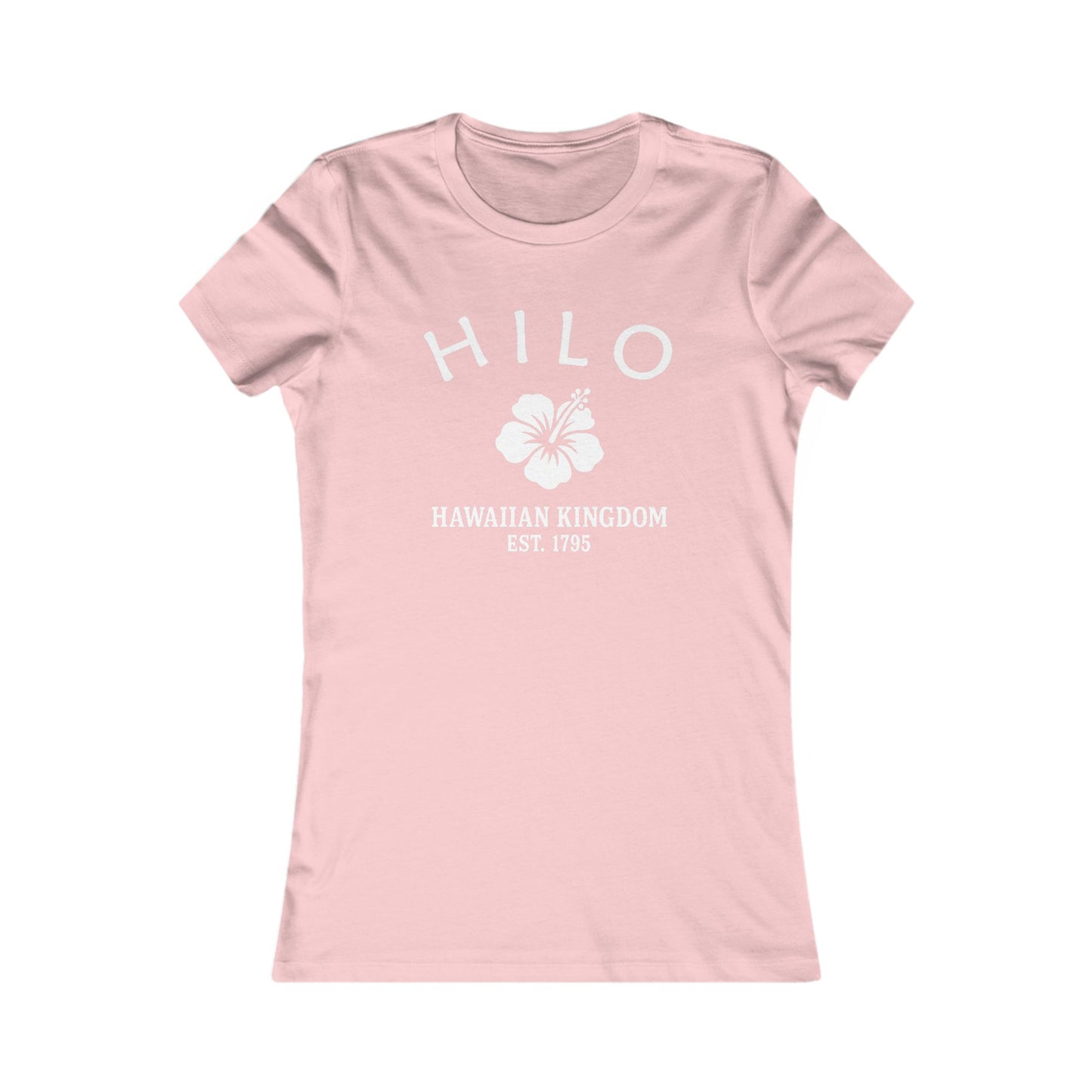 Hilo Hawaii Vintage Retro Womens Fitted Ringspun Cotton Tee - White Logo