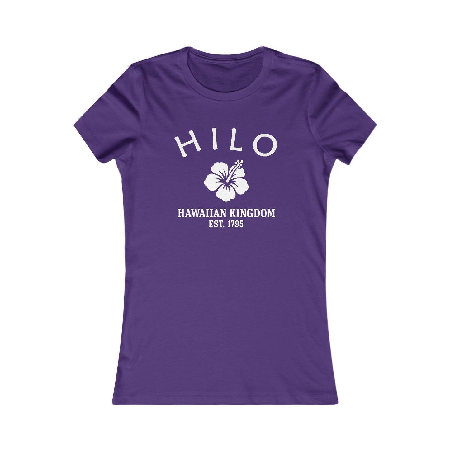 Hilo Hawaii Vintage Retro Womens Fitted Ringspun Cotton Tee - White Logo