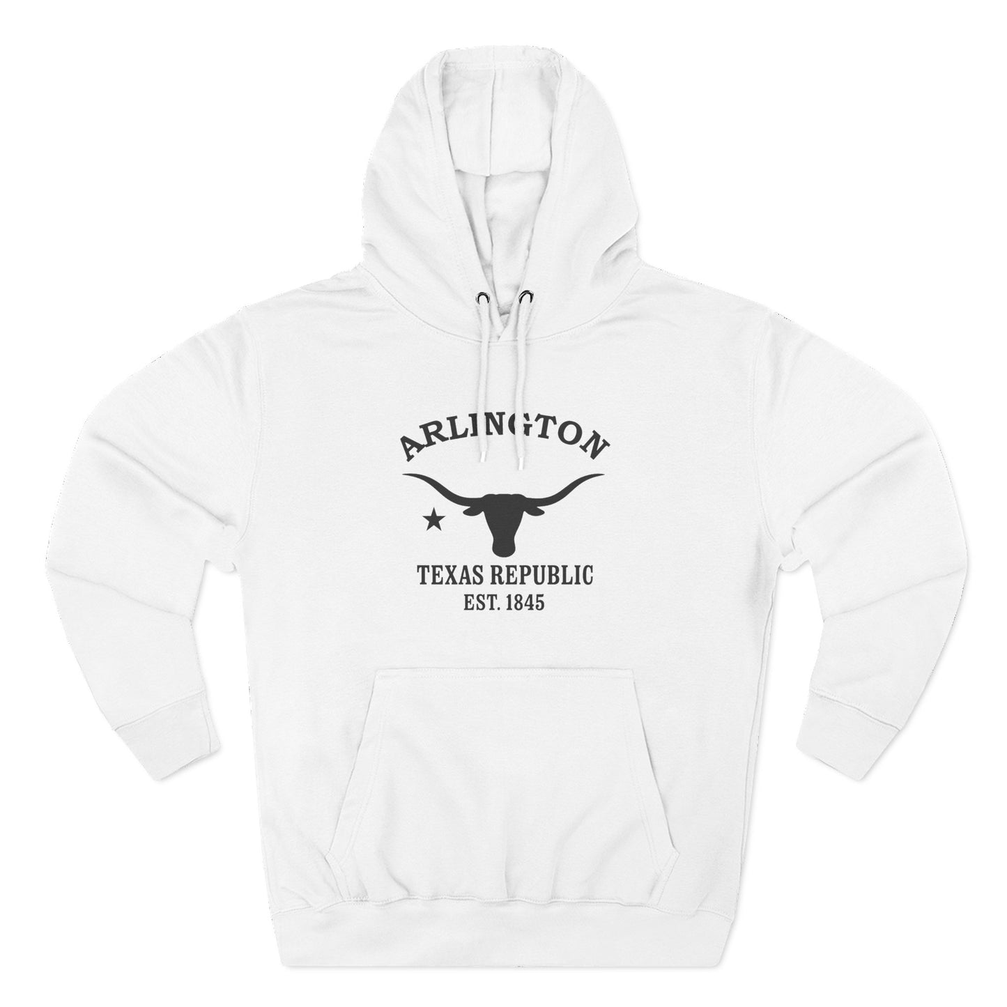 Arlington Texas Vintage Retro Unisex Heavy Cotton Hoodie - Black Logo