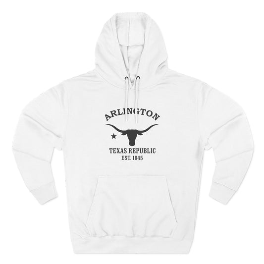 Arlington Texas Vintage Retro Unisex Heavy Cotton Hoodie - Black Logo