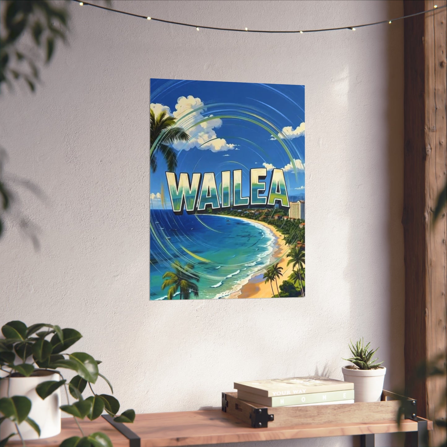 Wailea Hawaii Vintage Retro Giclée Print Art Series Poster