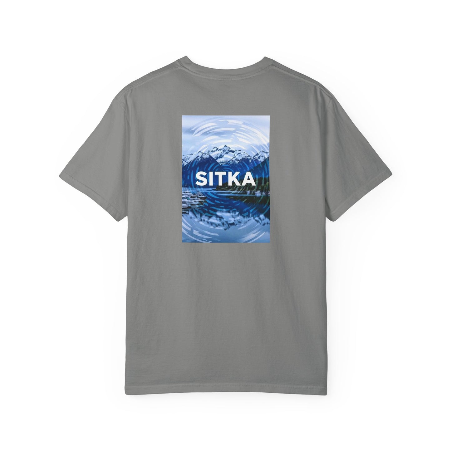 Sitka Alaska Vintage Retro Back Printed Art Series Cotton Tee - Black Logo