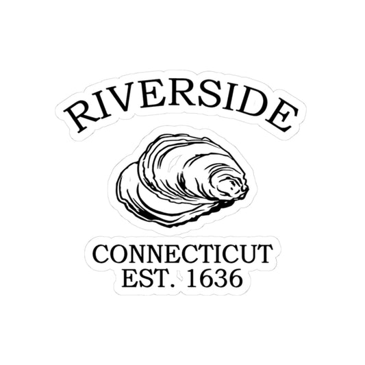 Riverside Connecticut Vintage Retro Vinyl Sticker - Black Logo