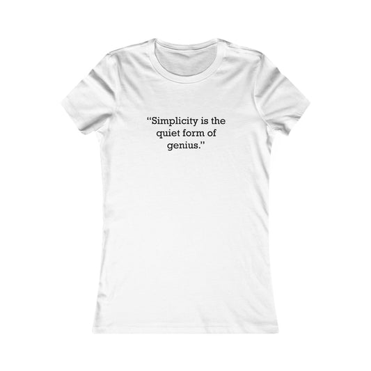 Quote 33 Simplicity Is The Vintage Retro Womens Fitted Ringspun Cotton Tee - Black Logo