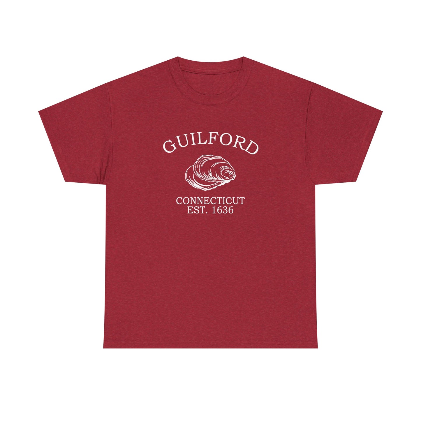 Guilford Connecticut Vintage Retro Unisex Heavy Cotton Tee - White Logo