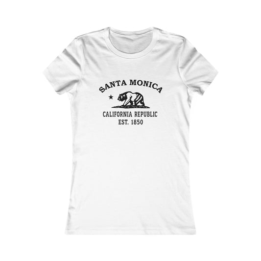 Santa Monica California Vintage Retro Unisex Heavy Cotton Hoodie - Black Logo