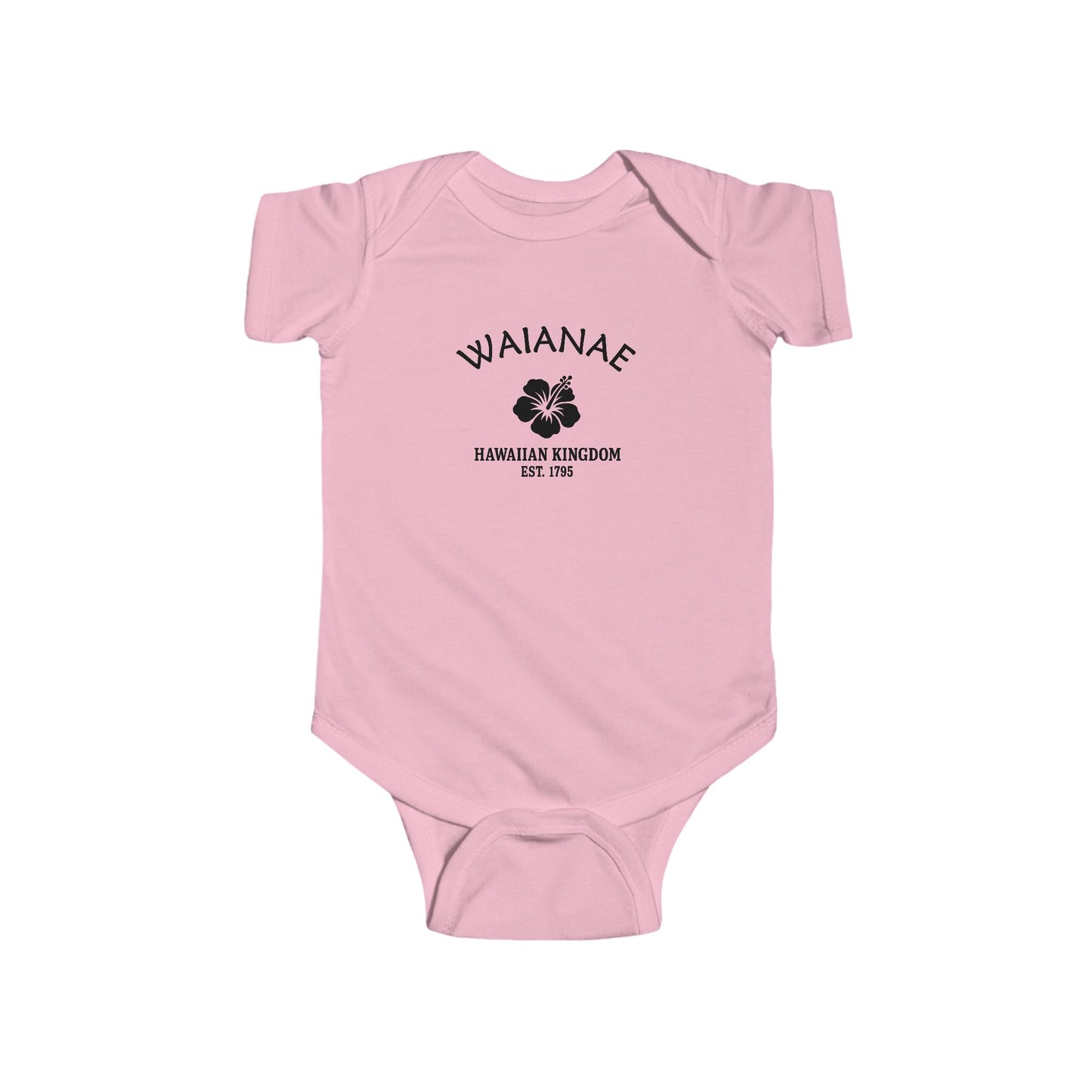Waianae Hawaii Cotton Jersey Baby Bodysuit - Black Logo
